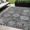 Homeroots 5' X 8' Gray And Ash Gray Damask Washable Indoor Outdoor Area Rug 609073 - alternate 1