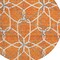 Homeroots 8' Orange And Ivory Round Geometric Washable Indoor Outdoor Area Rug 613027 - alternate 3