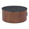 Homeroots 32" Black and Walnut Wood Round Drum Coffee Table 576841 - alternate 5