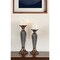 Homeroots Set of Two Bronze and Silver Polyresin Hearts Centerpiece Pillar Candle Holders With Candle, 2PK 468848 - alternate 2