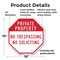Signmission Private Property No Trespassing No, 10 Inch X 10 Inch, Plastic Sign OC-P-10-159 - alternate 5