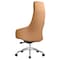 Leisuremod Celeste High-Back Office Chair in Upholstered Leather & Iron Frame with Swivel & Tilt, Acorn Brown COT20LBRL - alternate 3
