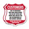 Signmission Restricted Area Shield Sign Customers Du, 12 inch X 12 inch, Plastic Sign, 2PK SHI-P-2PACK-12-458 - alternate 1
