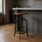 Homeroots Brown and Black Solid Wood and Metal Backless Adjustable Height Swivel Bar Chair 554617 - alternate 2