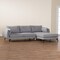 Baxton Studio Leni Modern Grey Twill Fabric Right Facing Sectional Sofa 248-13786-ZORO - alternate 3