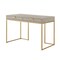 Homeroots 45" Cream and Gold Wood and Stainless Steel Writing Desk With Two Drawers 543811 - alternate 3