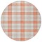 Homeroots 8' Coral And Beige Round Plaid Washable Indoor Outdoor Area Rug 601322 - alternate 4