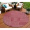 Homeroots 8' Red And Ivory Round Geometric Washable Indoor Outdoor Area Rug 600740 - alternate 1