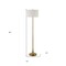 Homeroots 62" Brass Floor Lamp With White Fabric Drum Shade 523540 - alternate 3