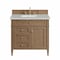 James Martin Vanities Brittany 36" Single Vanity, Pecan w/ 3 CM Eternal Jasmine Pearl Silestone Top 655-V36-PCN-3EJP - alternate 1
