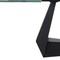 Homeroots 71" Clear and Black Glass and Metal Self-Storing Leaf Sled Base Extendable Dining Table 555200 - alternate 3