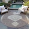 Homeroots 8' Taupe Gray And Ivory Round Oriental Washable Indoor Outdoor Area Rug 598450 - alternate 4