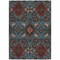 Homeroots 5' X 8' Denim Blue Brick Red And Brown Oriental Washable Indoor Outdoor Area Rug 597681 - alternate 6