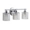 Jonathan Y Spaulding Vintage 22 in. 3-Light Iron/Chevron Pattern Glass Farmhouse Cottage LED Vanity Light, Chrom JYL3550A - alternate 7