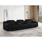 Homeroots 129" Black Italian Leather Reclining USB Sofa 632885 - alternate 5