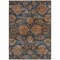 Homeroots 9' X 12' Navy Blue Brown And Terra Cotta Damask Washable Indoor Outdoor Area Rug 603603 - alternate 2