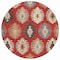 Homeroots 8' Red Ivory And Salmon Round Southwestern Washable Indoor Outdoor Area Rug 615166 - alternate 4