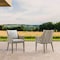Armen Living Grenada Outdoor Wicker and Aluminum Gray Dining Chair with Beige Cushions - Set of 2 LCGDCHGR - alternate 3