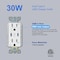 Energetic Lighting Dual Type-C USB Charger White 15 Amp Tamper Resistant Duplex Outlet with Type C Charger EUR-51TCC30 - alternate 5