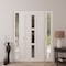 Vdomdoors Front Exterior Prehung Metal-Plastic Door, Manux 8112 White Silk, 2 Side Sidelite Transoms, Office MANUX8112EXD-WS-W12+36+12xH80-LH - alternate 4
