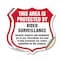 Signmission Video Surveillance Shield Sign This Area, 12 inch X 12 inch, Vinyl Decal, 2PK SHI-D-2PACK-12-473 - alternate 1