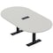 Skutchi Designs 6 Person Conference Table With Power Unit | 6' Racetrack Table | Harmony Series HAR-RAC-48X72-T.BK-U779-EBLK - alternate 1
