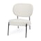 Homeroots 21" Cream and Black Boucle and Metal Lounge Chair 606003 - alternate 1