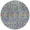Homeroots 8' Denim Blue Beige And Brown Round Floral Washable Indoor Outdoor Area Rug 605851 - alternate 2