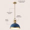 Jonathan Y Homer 13" 1-Light Modern Industrial Metal LED Dome Pendant, Navy/Brass Gold JYL9536G - alternate 4