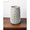 Homeroots 12" White Abstract Cylinder Ceramic Table Vase 397557 - alternate 3