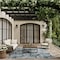 Homeroots 9' X 12' Navy Blue And Ivory Palm Leaf Indoor Outdoor Area Rug 551478 - alternate 5