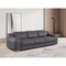 Homeroots 103" Dark Gray Italian Leather Reclining USB Sofa 632875 - alternate 5