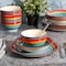 Gibson Home Rainbow 12 Piece Stoneware Dinnerware Set in Blue Multi 136584.12 - alternate 5