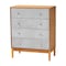 Baxton Studio Taylin Mid-Century Grey Corduroy and Oak Brown Wood 4-Drawer Chest 257-14146-ZORO - alternate 1