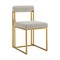 Homeroots Set of Two Gray And Gold Upholstered Polyester Open Back Dining Side Chairs 569420 - alternate 1
