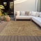 Homeroots 8' X 10' Gold Brown And Ivory Abstract Washable Indoor Outdoor Area Rug 597019 - alternate 2