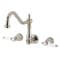 Kingston Brass Two-Handle Wall Mount Kitchen Faucet, Polished Nickel KS1286BPL - alternate 1