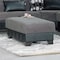 Homeroots 48" Gray and Brown Chenille And Faux Leather Tufted Storage Ottoman 608927 - alternate 6