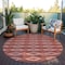 Homeroots 8' Red Ivory And Gray Round Geometric Washable Indoor Outdoor Area Rug 599666 - alternate 4