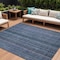 Homeroots 8' X 10' Blue Gray And Sky Blue Striped Washable Indoor Outdoor Area Rug 616367 - alternate 1