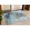 Homeroots 3' X 5' Teal Blue And Gray Abstract Washable Indoor Outdoor Area Rug 632035 - alternate 1