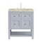 James Martin Vanities Breckenridge 30" Single Vanity, Serenity Blue, w/ 3 CM Tajnar Eclos Top 330-V30-SRB-3TJR - alternate 1