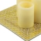 Homeroots Set of Three Ivory Flameless Pillar Candles With Gold Holder, 3PK 483931 - alternate 3