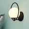 Vaxcel Bucktown 1 Light Matte Black Mid-Century Modern Wall Sconce White Globe Glass W0476 - alternate 1