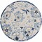 Homeroots 4' Blue And Gray Round Floral Indoor Outdoor Area Rug 546639 - alternate 6