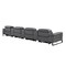 Homeroots 169" Dark Gray Top Grain Leather Reclining Metal USB Sofa 720347 - alternate 3