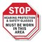 Signmission Stop Hearing Protection & Safety Gl, 6 inch X 6 inch, Plastic Sign, 2PK OC-P-2PACK-6-220 - alternate 1