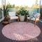 Homeroots 8' Blush And Ivory Round Abstract Washable Indoor Outdoor Area Rug 599696 - alternate 2