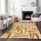 Homeroots 8' X 10' Orange Ivory And Copper Geometric Washable Indoor Outdoor Area Rug 598289 - alternate 6