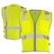 Dome75 Hi-Vis Safety Vest SM/MD Class ANSI/ISEA 107-2020 Class 2 , Zippered Front Closure 2 Pockets DV1221 - alternate 1